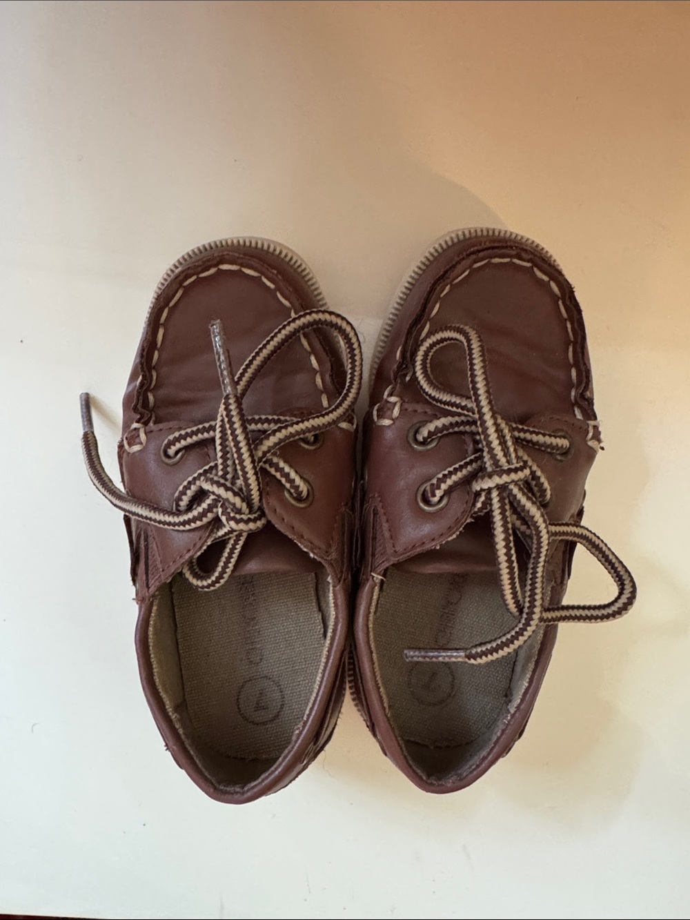 Cherokee Kids Brown Moccasin Boat Shoes with Contrast Laces